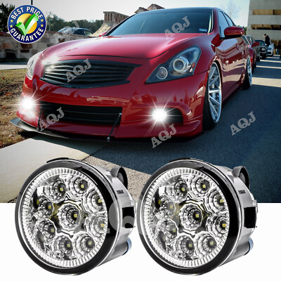 Pair of Bumper White LED Fog Light Driving Lamps For INFINITI M56 2011-2013