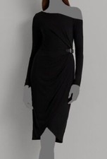 Lauren Ralph Lauren Women Black Buckle-Trim Jersey Off-The-Shoulder Dress 2