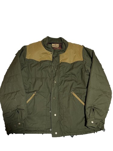 ジャケット・アウター king King Ranch Jacket Mens 2XL XXL Canvas Brush Quilt Lined Snap Zip