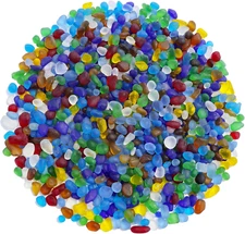Sea Glass Stones - Colorful Frosted Glass Pebbles Gemstones - Perfect for Aquari