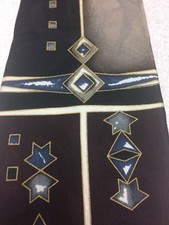 CHEZ ROFFE MENS TIE BLACK BURGUNDY GRAY BLUE 4 X 58