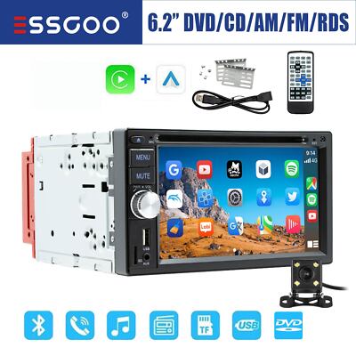 2 DIN Autoradio Carplay Android Auto CD DVD AM Player 3 USB TF AUX Bluetooth Kam