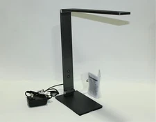 Electrix LED Slim Foldable T Desk Lamp 10W Black Brushed Aluminum 20846-000