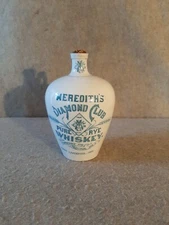 Vintge Stoneware Crock Jug Meredith Diamond Club East Liverpool Ohio Rye Whiskey