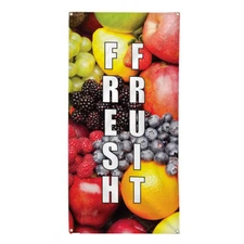 Vertical Vinyl Banner Multiple Sizes Fresh Fruit Food and Drink Business Outdoor
