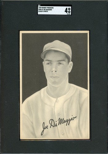 Joe DiMaggio [B & W] card from 1939 Goudey Premiums R303 B