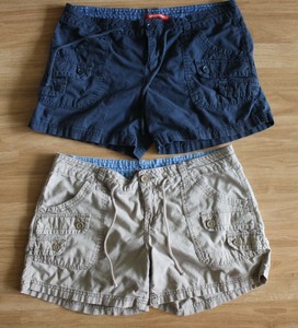 2 Union Bay Womens Cargo Shorts Tan 