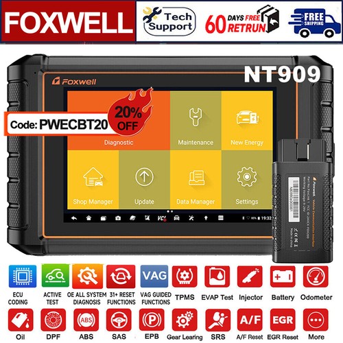 Foxwell NT909 Car OBD2 Full System Tablet Scanner SAS DPF Diagnostic Coding Tool