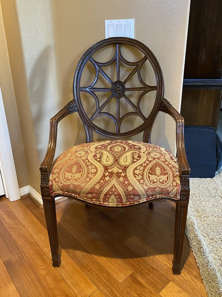 Ethan Allen Spider-Back Chairs Cristal Model Accent Armchairs #13-7131 - Image 2 of 4
