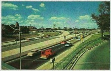 Edsel Ford Expressway and John Lodge Expressway, Detroit, Michigan 1950's