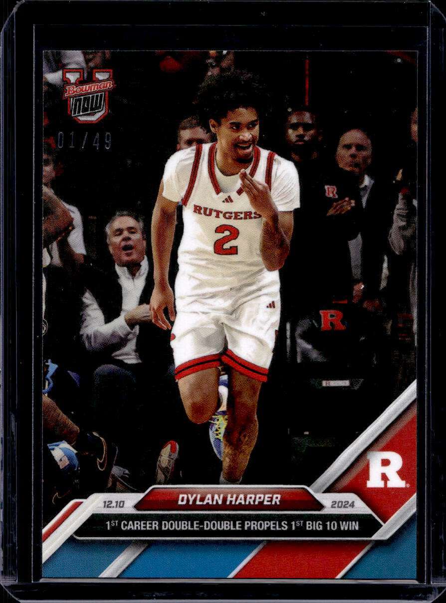 2024-25 Bowman U Now Topps #28 Dylan Harper Blue Parallel Card #d 1/49