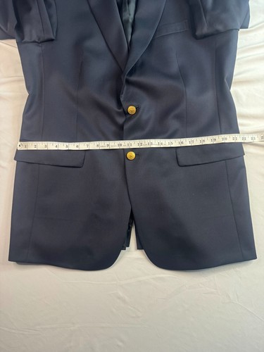 Hart Schaffner Marx Gold Sports Coat Mens Size 42L 2 Button Black Classic Wool - Picture 10 of 18