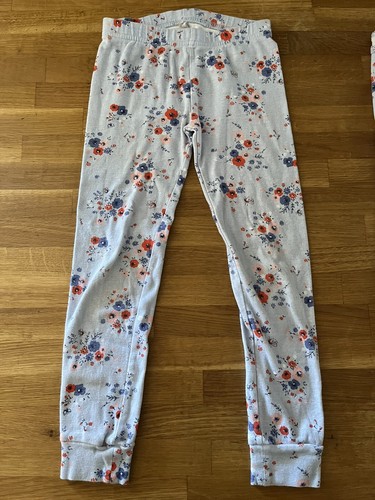 Carters Girls Size 6 Pajama Pant Shirt Snug Fit PJ Blue Pink Red Flowers - Picture 5 of 8