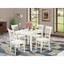 oxgr5-w 5 pc oxford kitchen table and four solid wood dining chairs in linen