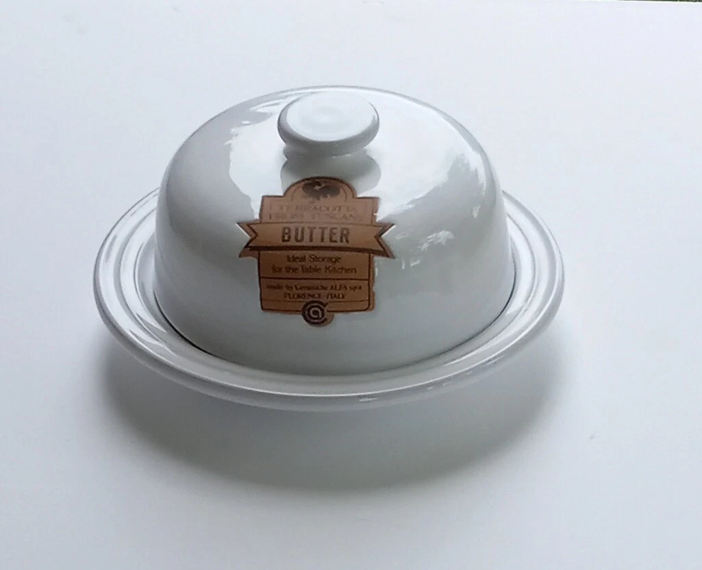 Terracotta top butter dish