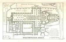 Historic Map - Westminster Abbey England - Philip 1904 - 35.55 x 23