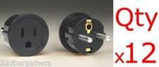 x12 American To European Schuko Plug Adapter US USA to Europe EU Converter E/F