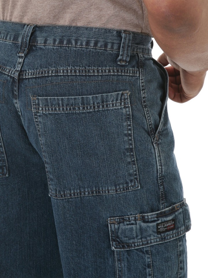 Wrangler Cargo Jeans Garçon - Taille 12 Husky - Taille Ajustable - Bleu