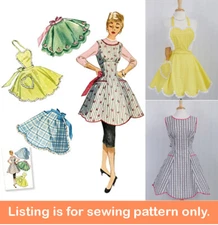 SEWING PATTERN Sew Apron Women Woman - Full Half Vintage Style 50s Fifties 4298