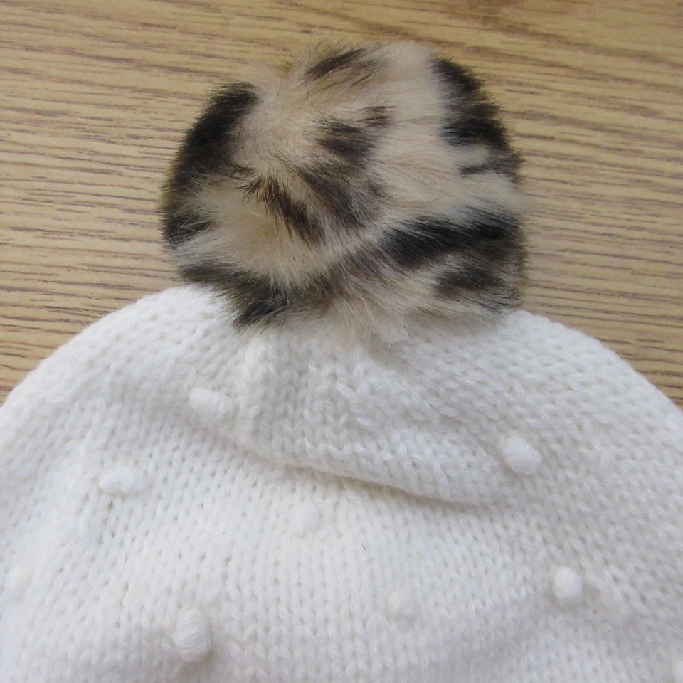 Sombrero tejido abullonado marfil para bebé niña Mud Pie 2T-5T B40 Foto 2 de 4