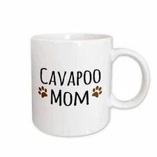 3dRose Cavapoo Dog Mom - Doggie by breed - brown muddy paw prints love - doggy l