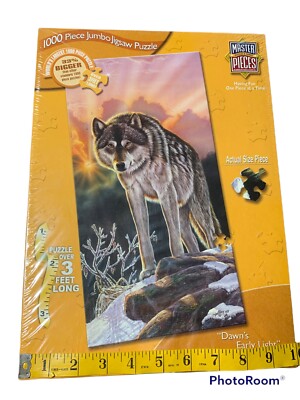 Master Pieces Dawn's Early Light Wolf Jigsaw Puzzle 19.5'' x 39'' 1000 Pieces NEW
