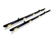 Black Side Bars + Amber LED To Fit Citroen Berlingo 2008-2016 Steel Tube Skirts
