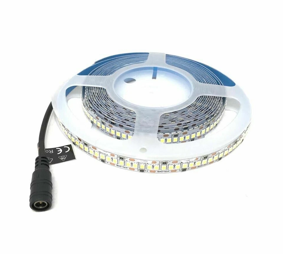 Striscia 1200 led luce bianca 6500k bobina strip 5 metri 2835 smd interno ip22 - Immagine 2 di 3