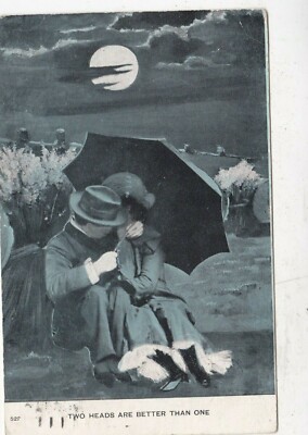 Zwei Köpfe sind besser als eine Postkarte verschickt 1906 Knick