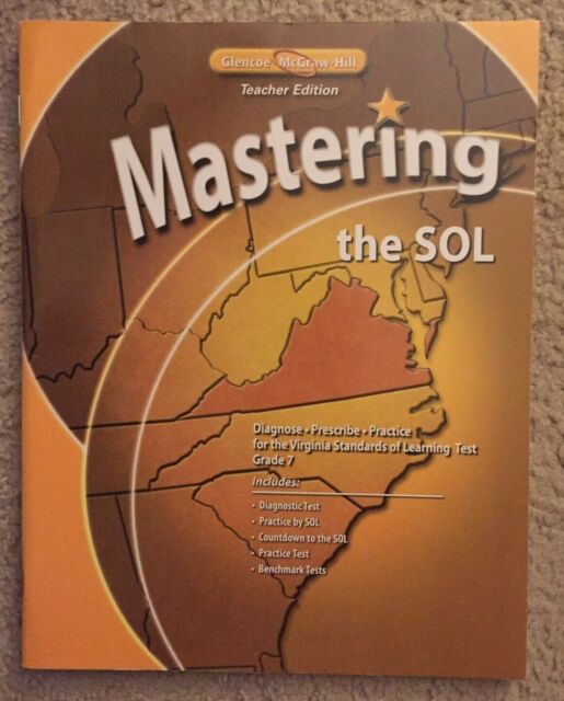 Glencoe Mastering the SOL Test Grade 7 Math Teacher Edition eBay