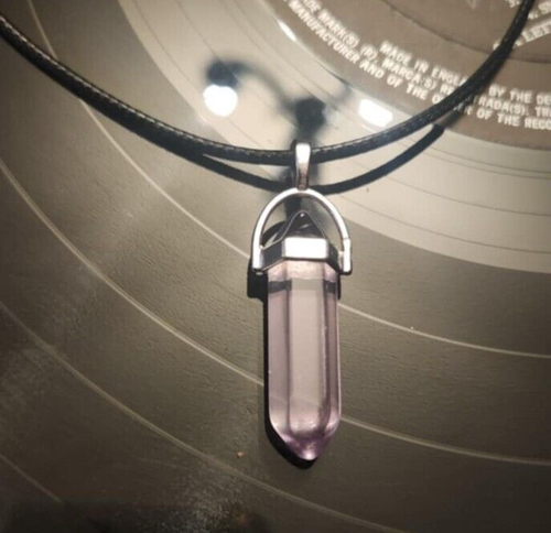 Crystal Pendant Necklace synthetic Crystal Pendant Point with black necklace - Picture 6 of 10