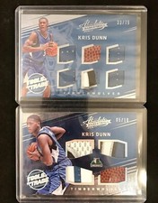 LOT KRIS DUNN 2016-17 ABSOLUTE TOTT HOLO GOLD QUAD PATCH & 6-RELIC RC 5/10 33/75