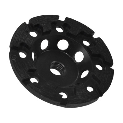 4'' Diamond T Segment 5/8 - 11'' Arbor Concrete Blade Grinding Cup Wheel Black