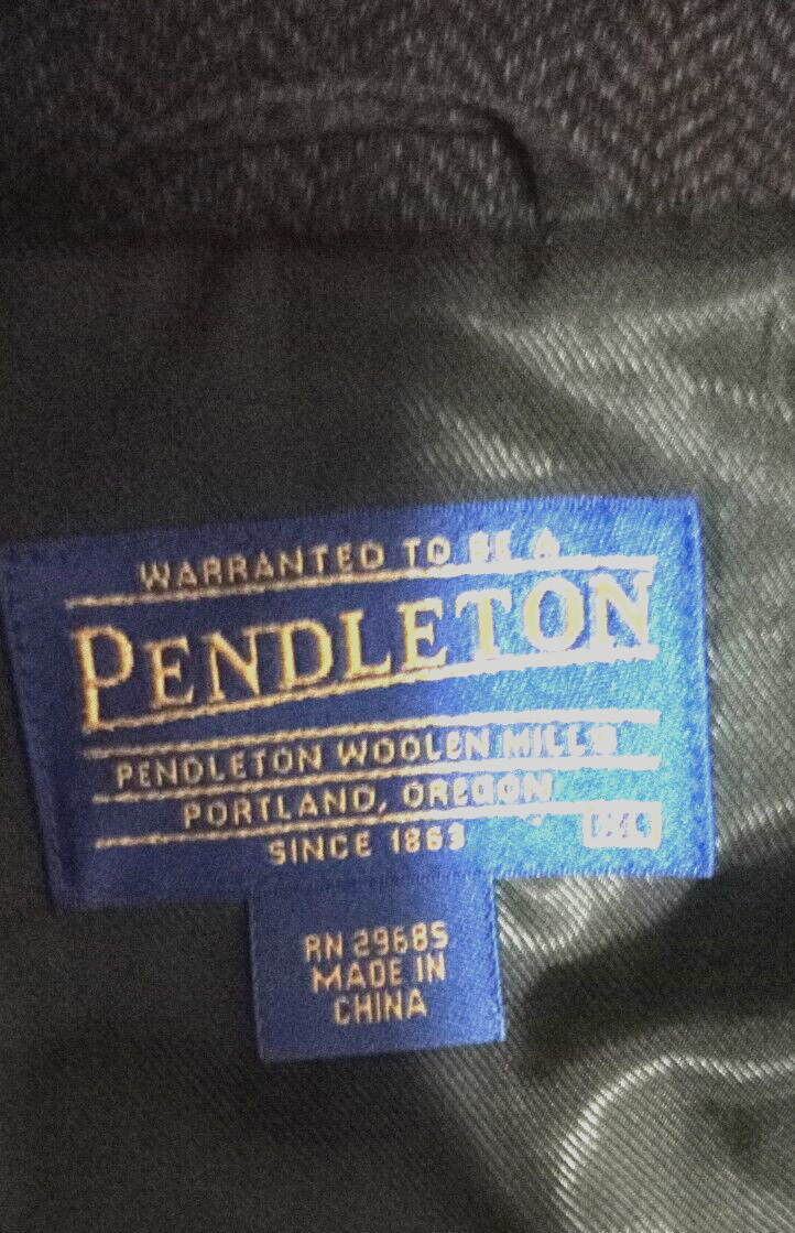 RARE VINTAGE PENDLETON HERRINGBONE DARK BROWN 1OO… - image 21