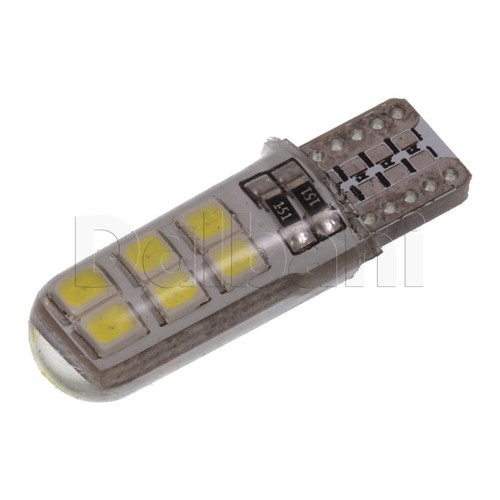T10 Auto Car Light Bulb Lamp White COB 12LDE 1W Silicon DC12V - Picture 2 of 2