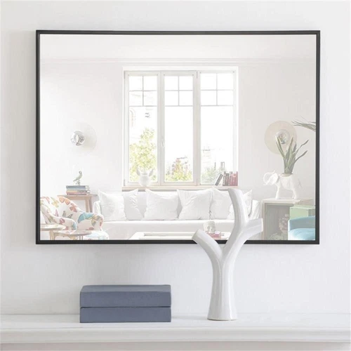 Elegant Decor Monet 32" x 24" Rectangle Metal Frame Mirror in Black - Picture 7 of 12