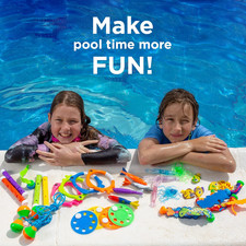 40PCS Kids Diving Pool Toys Set Underwater Treasure Hunt Game + Free Goggles