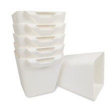 6 Pack Hanging Cup Holder Rolling Cart Organizer Accessories Trolley White
