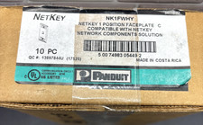 10- Placa frontal Panduit NK1FWHY de una sola banda 1 puerto blanca, NetKey, caja sellada