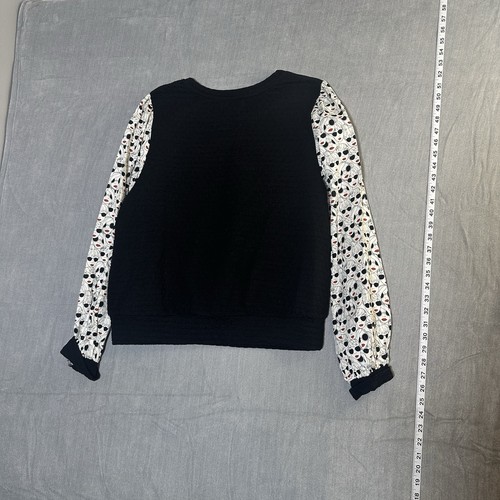 PORRIDGE By Anthropologie Textured Sweatshirt Women's Size XL Black - Picture 5 of 10