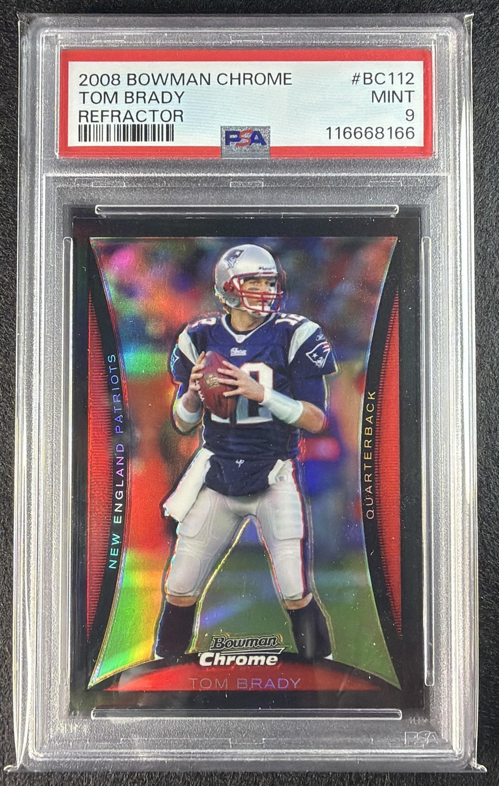 2008 Bowman Chrome Refractor Tom Brady #BC112 Patriots PSA 9