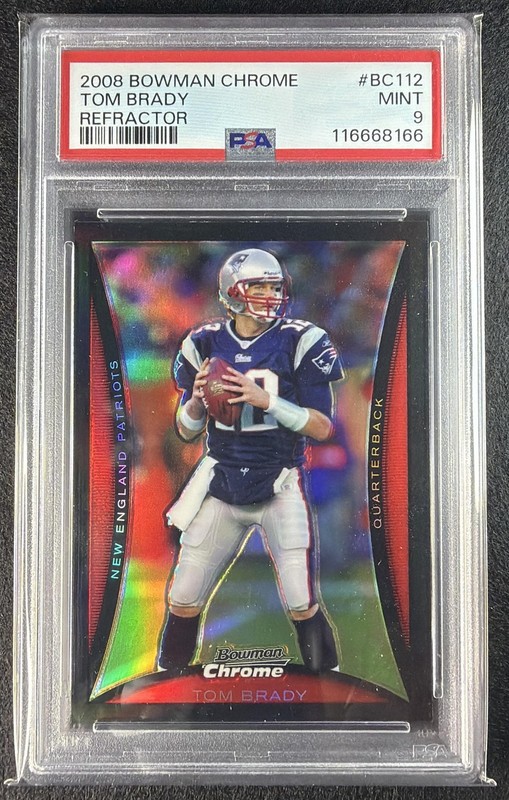 2008 Bowman Chrome Refractor Tom Brady #BC112 Patriots PSA 9
