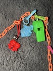 Retro 1980s Bell Charm Necklace Vintage Plastic Clip On With 13 Charms — photo 3