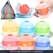 Self-Sealing Reusable Water Balloons for Kids 6 Pack Soft Silicone Splash Ball