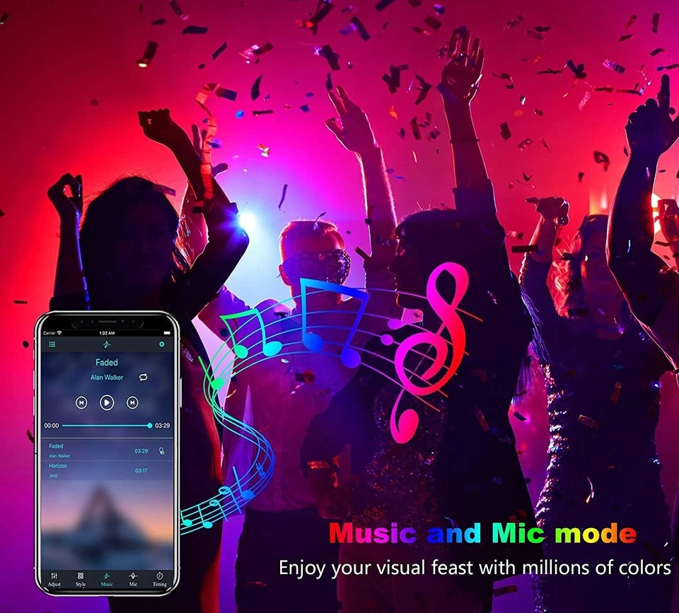 Striscia LED 10 Metri, Luci LED 5050 RGB per Camera, con Telecomando e APP - Immagine 2 di 4