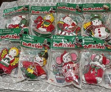 Lot Of 8 Vintage Stuff N Trim Fillable Christmas Ornaments mouse/Santa/angel/etc