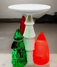 Bath and Body Works  LED Glitter Christmas Tree Pedestal Candle Holder FREE SHIP