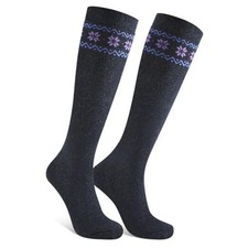 Wool Socks for Women Ultra Soft Support Knee High, Travel, Hiking, Ski Purple