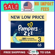 Pampers Swaddlers Overnight Zzz Baby Diapers Size 3 66-Ct