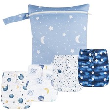 9 Sets Newborn Baby Cloth Pocket Diapers Adjustable Reusable